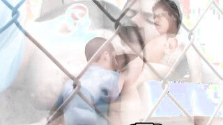 Outdoor bareback sex with young skinny Latino twinks