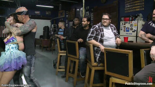 Little Asian slave public disgraced