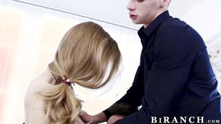 Our bisex was fun thanks to blonde Anya Akulovas vag & Nick Larsens swollen d