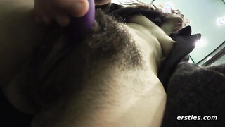 Ersties: Adorable Magena Masturbates Her Bushy Cunt In An Elevator