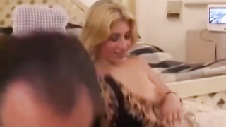 Tatted blonde teen Kat Langer sucks old prick before banging