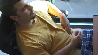 Tony Strokes His Stiff Shaft