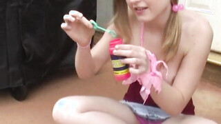 Kitty Karsen playing Bubble nude showing tits