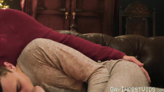 Smooth stepson banged hard bareback by hot mustache step dad