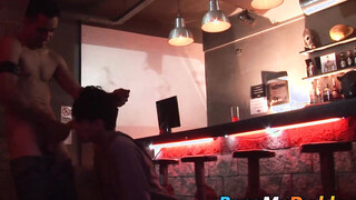 Bushy daddy shoves his huge dick in tight twink butthole