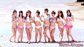 Japanese babes on the beach squirting from their cunts.