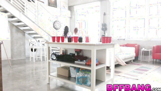 College babes twat drilled after a wild drinking game