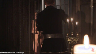 Big Boobed MILF ravaged in hogtie suspension