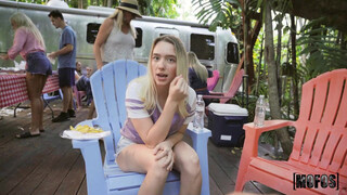 Juliette Mint can't stop fucking this big cock during bbq party