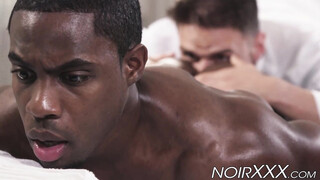 DeAngelo Jackson rimmed before massage table doggystyle