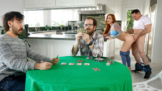 Sophia Locke seduces her hubby's friends, giving blowjobs under the table & fucking in the kitchen & bathroom.