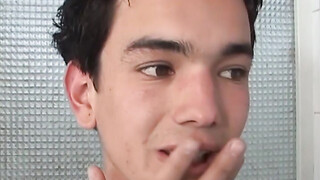 Skinny latino twinks have steamy ass pumping with jizz spraying