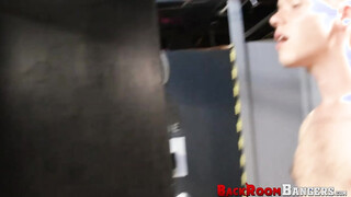 Naughty dude Antole Swift serviced two big dicked dudes during this threesome en