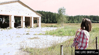 Tied up babe Mira V is rubbing her nice snatch