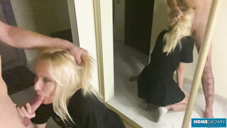 Blonde Babe Moans Loud While Getting Her Beaver Screwed Hard