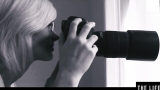 Naughty blonde Zazie S is fingering herself on that chair