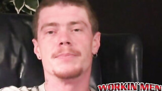 Rough stud masturbates solo & shoots cum all over himself