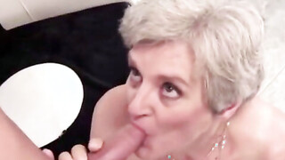 Big Boobed Gilf Gives Her Unshaved Muff For Fucking