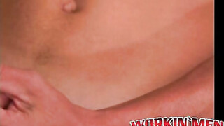 Adorable tatted lad lays back & pulls on his thick dong