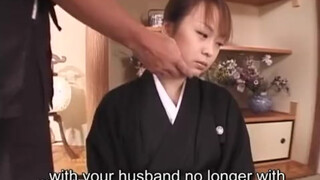 Subtitled mourning Japanese wifey Aya Otosaki debt payback