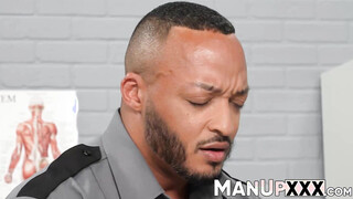 Horny dude rams his meat in a white mans mouth