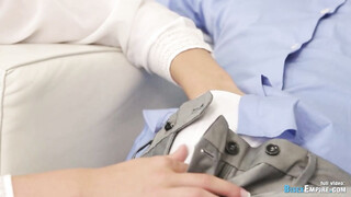 Sexy bi sex threesome in the office