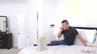 Redhead cutie April Snow rides stepbrother's hard meat