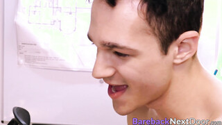 Tired Jayden Marcos celebrates his hard work by fucking a coworker