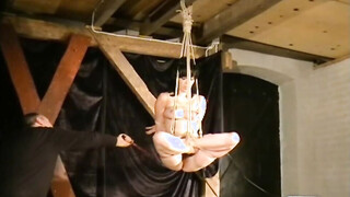 Suspended from above