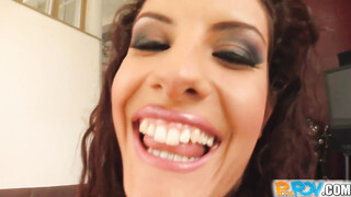 Skinny Leanna riding cock in POV