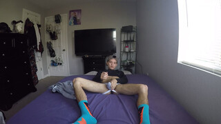 Baby Faced Kainan Strokes His Big Cock