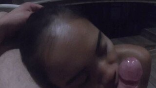 Amateur Thai teen Cherry saying thank you to her big white cocked lover