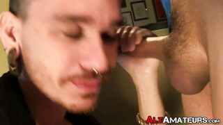 Slender punk gays jerk off after long & sloppy cocksucking