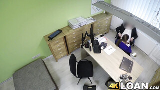 Brunette with giant boobs cunt screwed by a fake agent