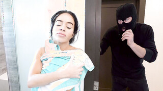 Big Boobs MILF Victoria June Surprised by Thief