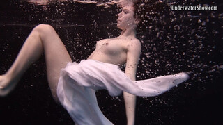 Dark pool vibes with white dress hottie
