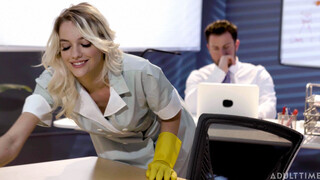 Office cleaning lady Kenna James's open for sweaty ass pumping