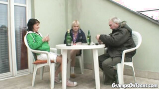 Teen takes grandpas dick in her wet cunt