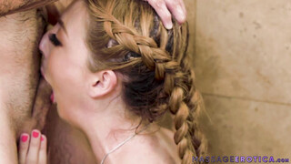 Titty babe Megan Winters gets hot facial after sexy massage