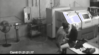 Co workers masturbating in horny office warehouse