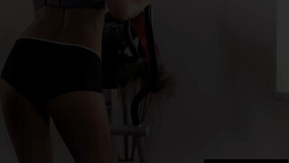 Foxy babe Vanessa Decker masturbates on the gym floor