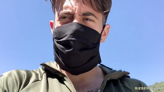 Handsome Dante Colle jerks off his shaft in his car