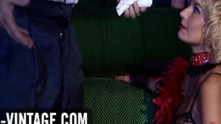 Vintage group sex in a bar champagne BJ & riding