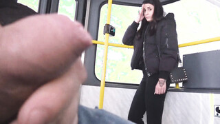 Female watches me jerking off on a tram!