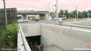 Big Boobed Romanian babe booty banged outdoor