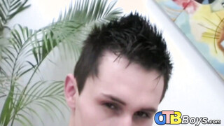 Ass pumping leads to big cumshot with two Latino twinks