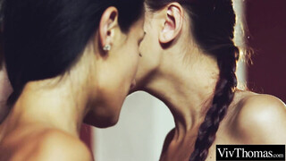 Three horny lezzies eat snatch & finger each other hard & fast