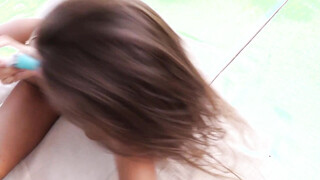 Pretty Coed Melena Fingers Her Tight Pink Cunt Outdoors!