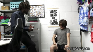 Throating & riding mall cops big black shaft