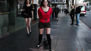 Slave drags bowling ball in public